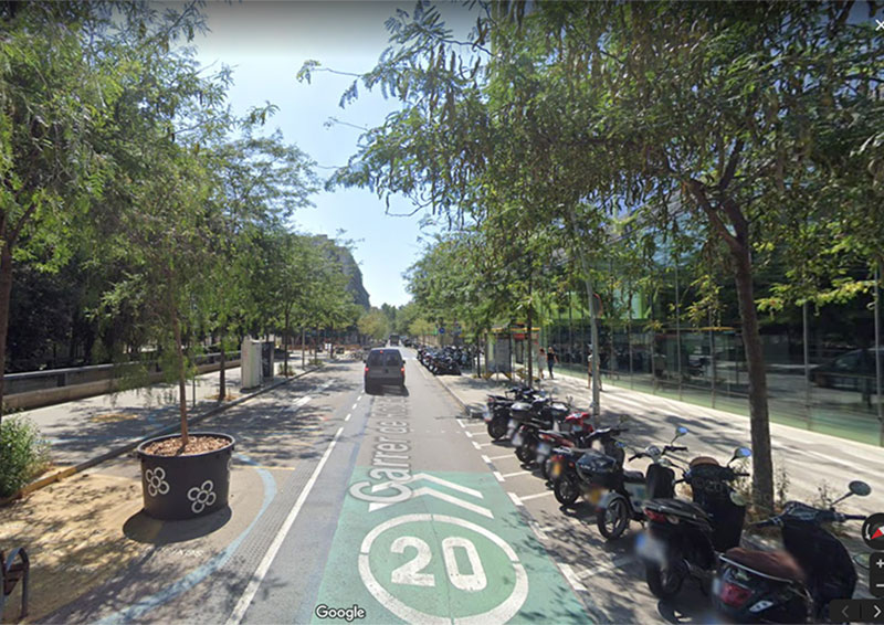 Artistic dynamization of the Poblenou super block of houses