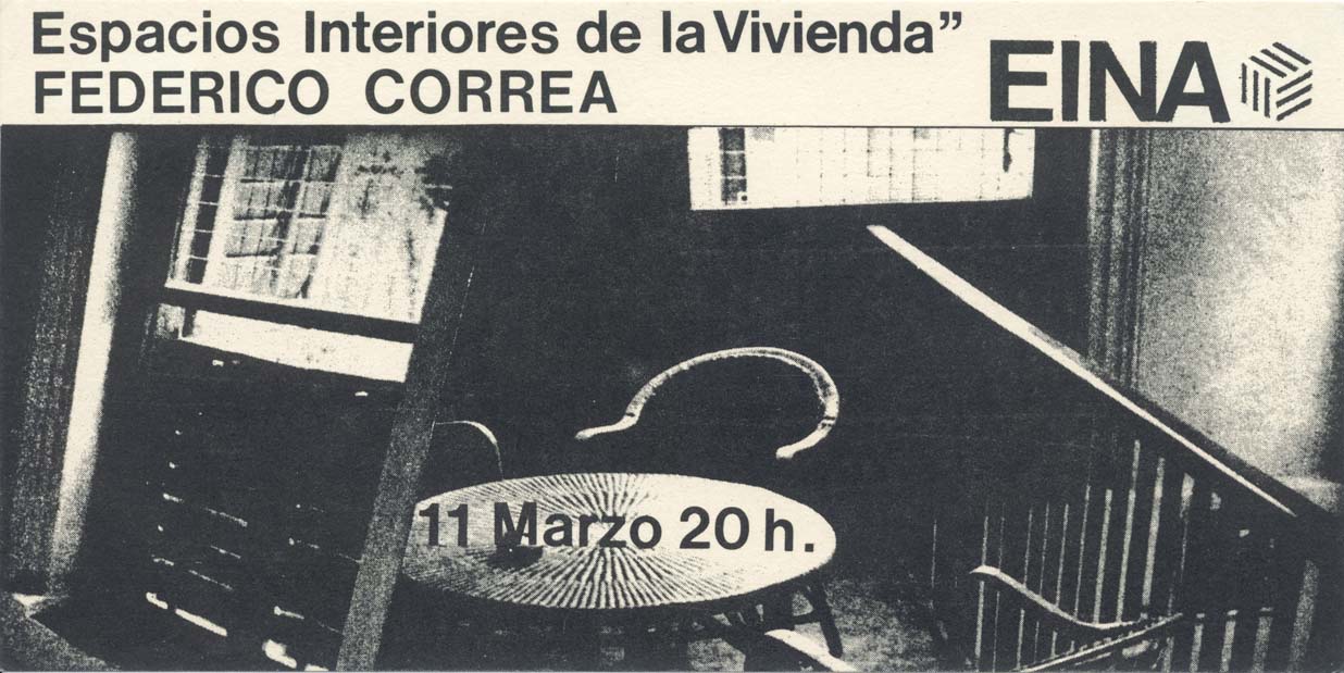 Full volander de la conferència Espacios interiores de la vivienda a càrrec de Federico Correa (1981)