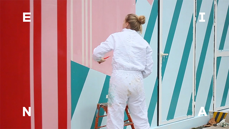 Intervenció mural al Wall Lab del Parc del Fòrum