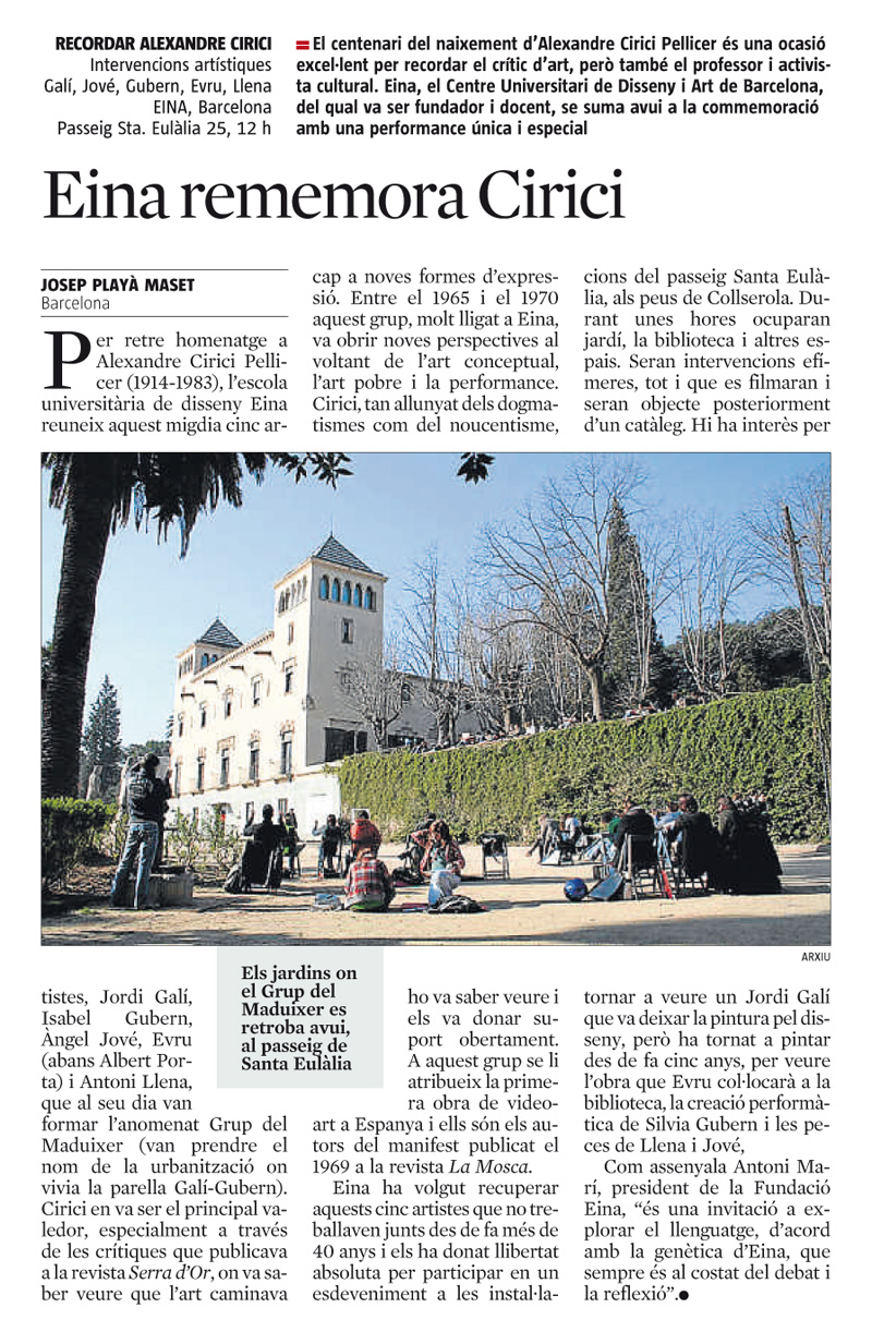 La Vanguardia EINA Cirici
