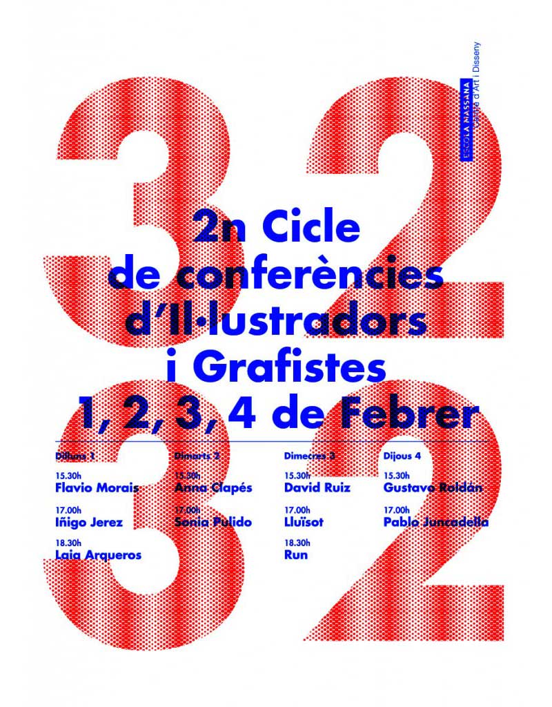 Illustrators and graphic designers, Alumni and Professors of EINA, at the conferences ‘3232’