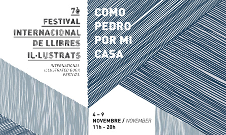 EINA's Teacher Claudio Molina in the "7è Festival de llibres il·lustrats - BCN" teaching the workshop "The Embroidered Book"