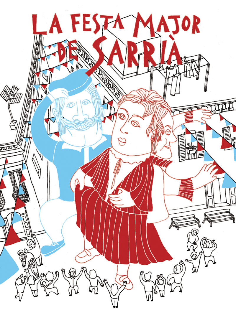Ilustración para el cartel de la Fiesta Mayor de Sarrià 2014