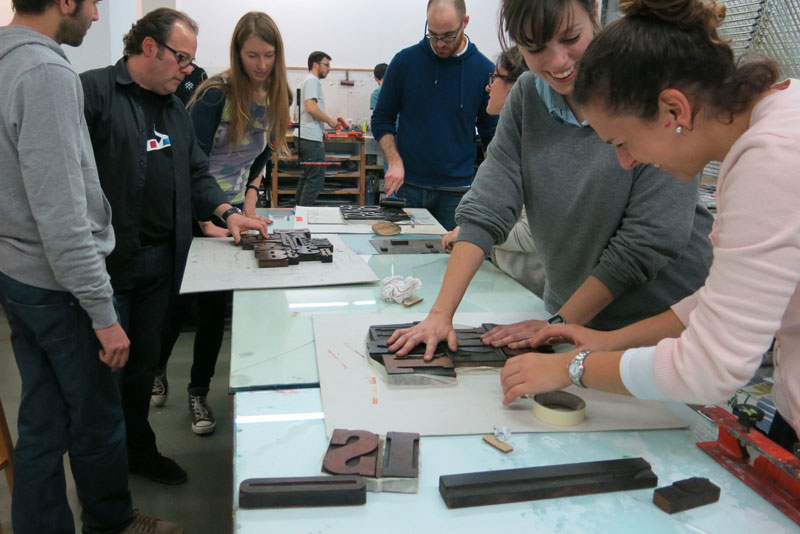 Curs d'estiu de Tipografia manual a EINA 2014