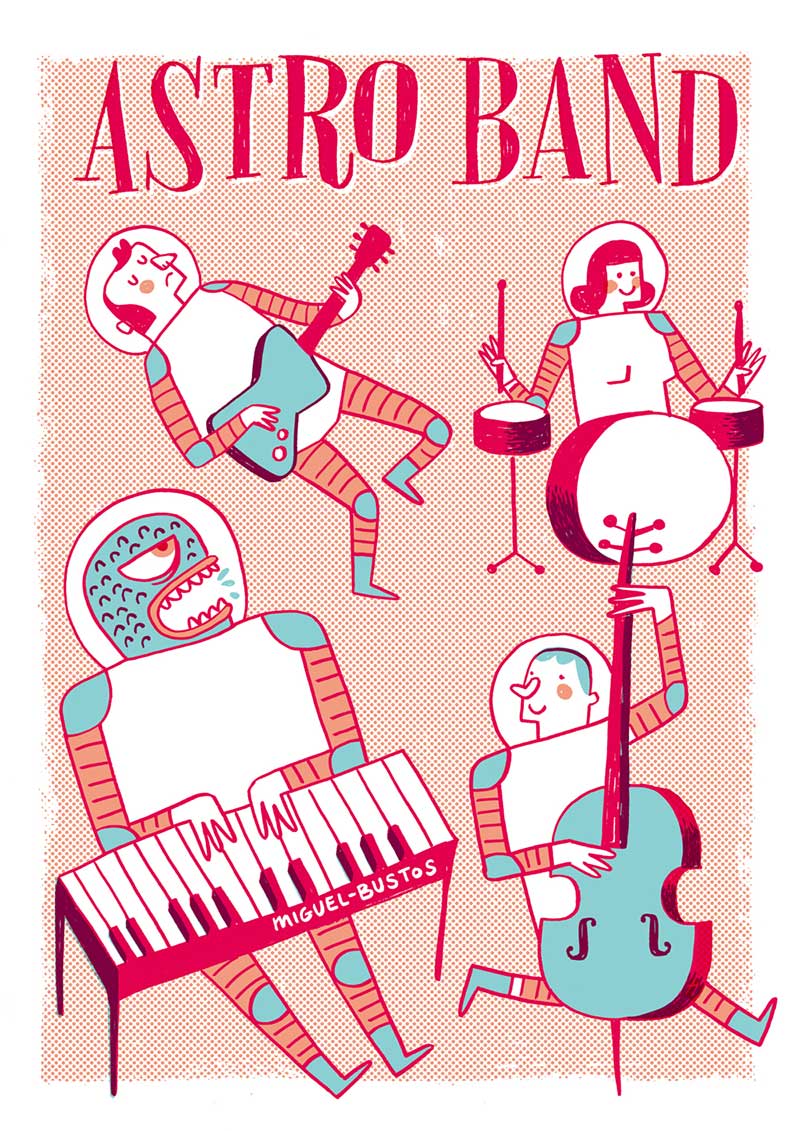 "Astro Band", by Miguel Bustos, exhibited at the Valencià Museum of Illustration and Modernity