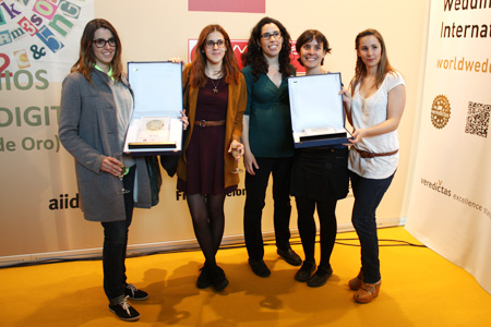 María Beltrán, Carlota Castells i Marta Lopez van recogieron el Premio Marca Digital dentro de Graphispag Digital 2013.