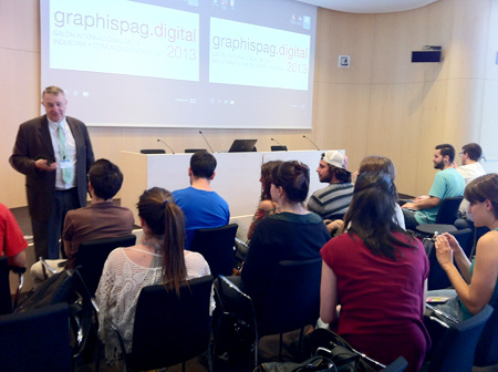 Los estudiantes de la asignatura de 3ro, Artes Gráficas, de visita por Graphispag Digital 2013