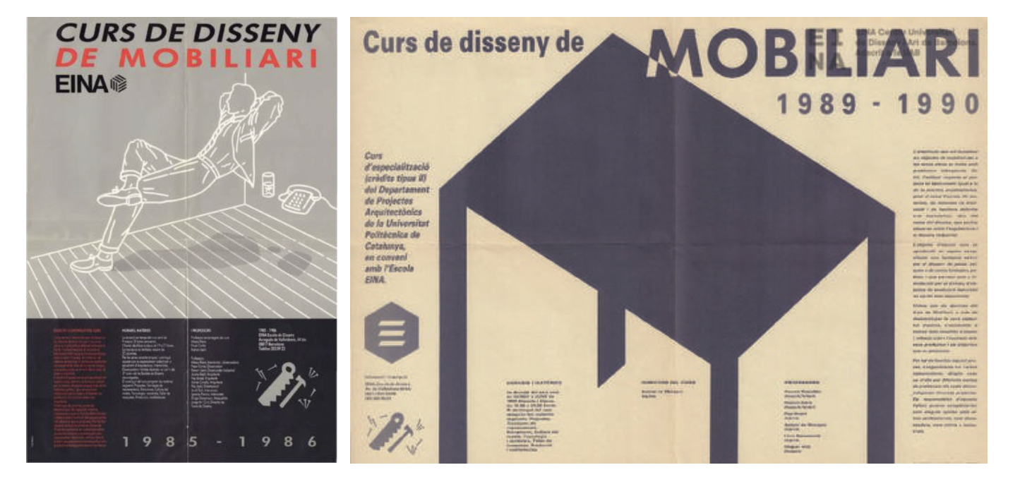 Cartell del Curs de disseny de mobiliari, 1985-1986 i 1989-1990