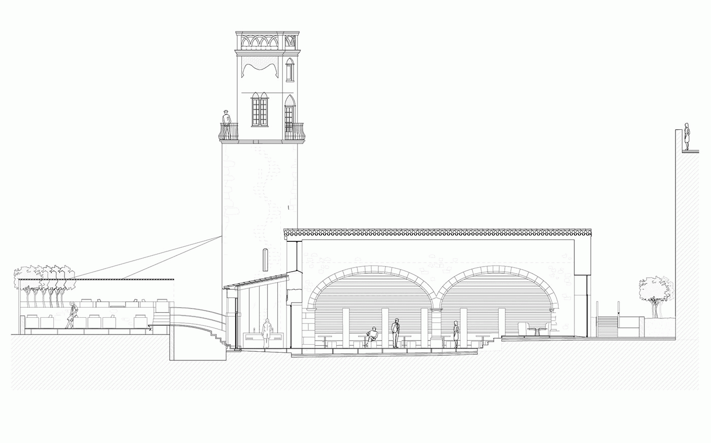 Lara Pujol Garriga - projecte d'un bar librería en una capella romànica en desús de Girona.