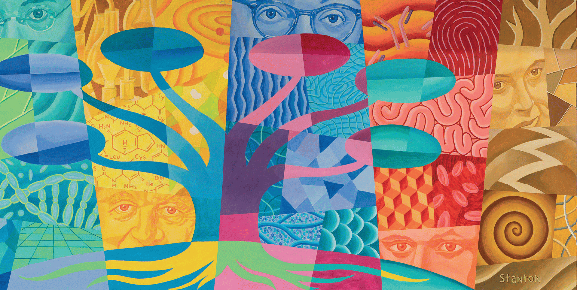 Mural de la Facultat de Biociències de la UAB